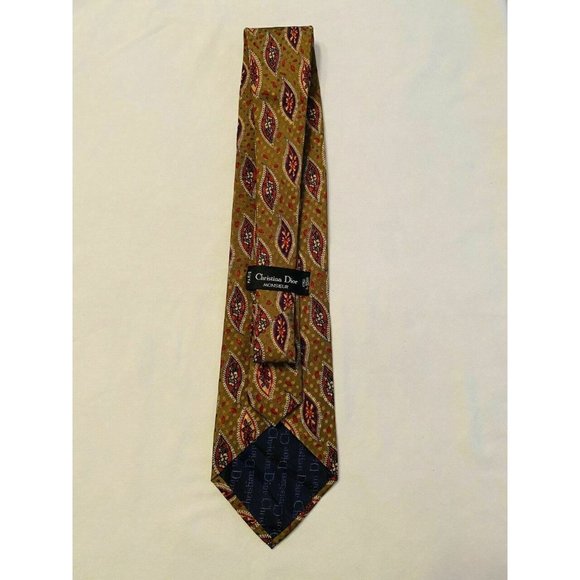 Christian Dior Bronze Paisley Dotted Tie - Picture 7 of 10